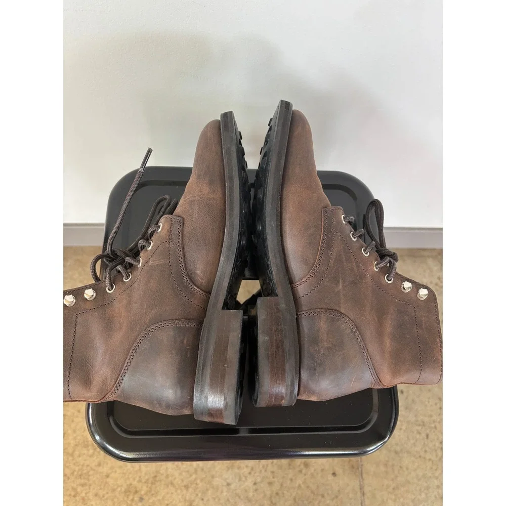Thursday Boot Co President Lace Up Boots Tobacco Brown Leather Mens 6.5 18082